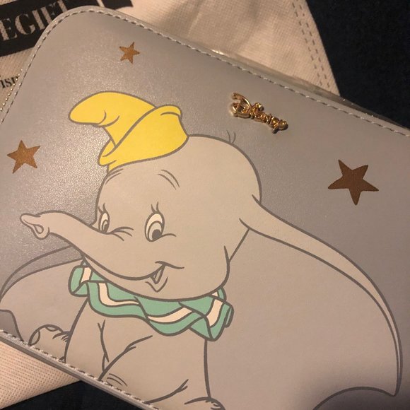 Disney GraceGift Dumbo Crossbody Bag Purse Handbag Blue Grey - NEW - Picture 2 of 5